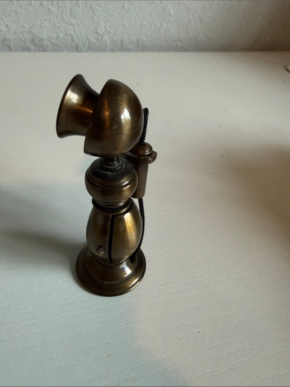 Antique-Style Brass Table Clock Phone Design - Brown - Picture 2 of 4